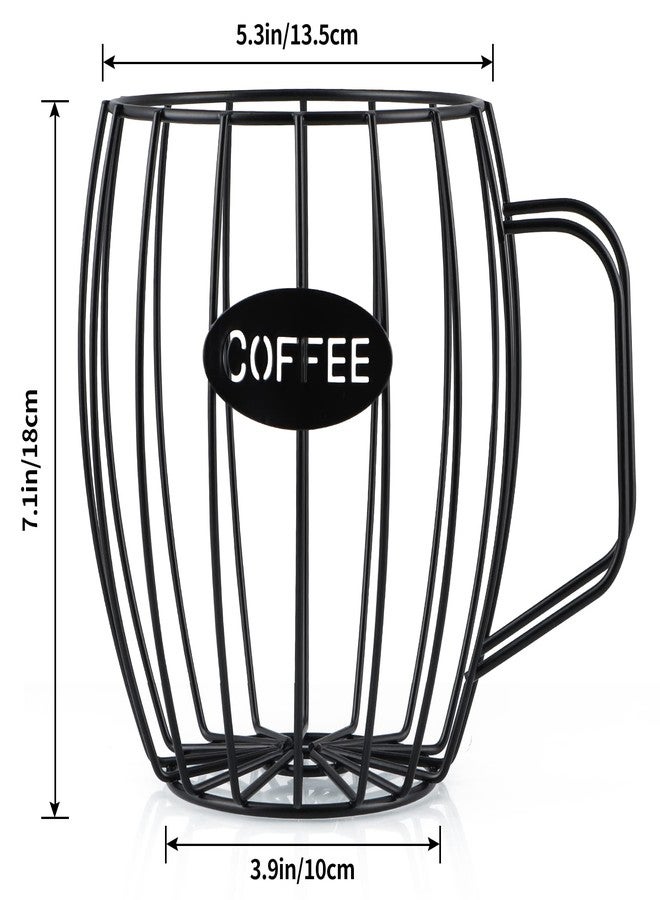 MOLIGOU Coffee Pod Basket, Black, Round, Modern, Rustic, Country-Chic, K Cup Storage, Organizer, Decor, Kitchen Counter, Coffee Bar - Image 3